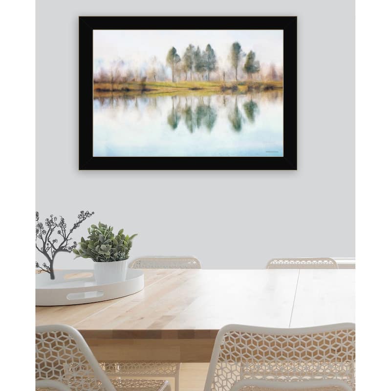 TrendyDecor4U "Lake Reflections" Framed Print Wall Art
