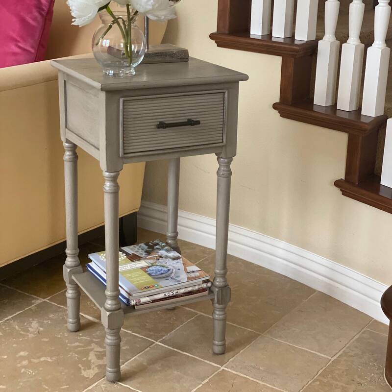 Vera French Country End Accent Table With Storage