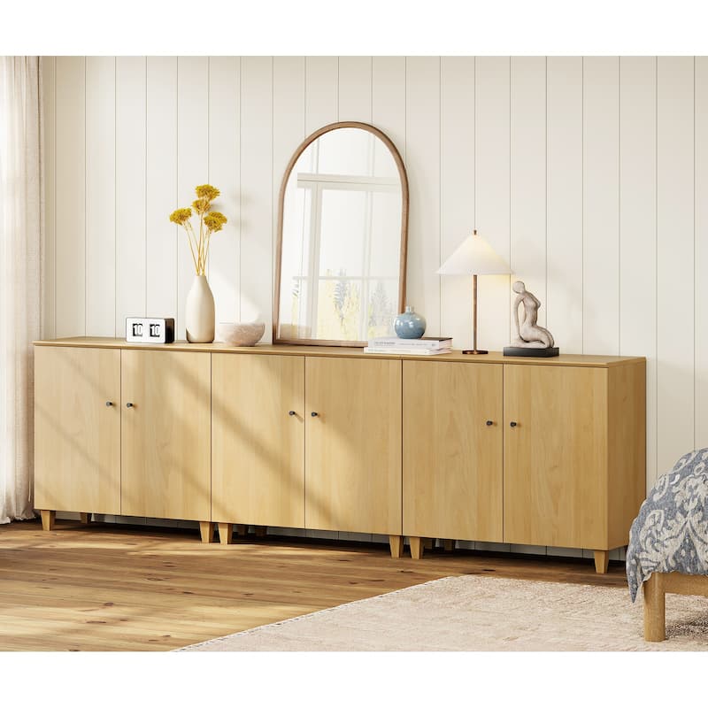 Buffet Cabinet with 3 Compartments for Dining Room, 32.4"H Sideboard