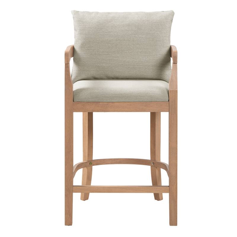 Christopher Knight Home - Rosdale Modern Upholstered Counter Height Bar Stool with Armrests, Padded Seat & Backrest, Set of 2