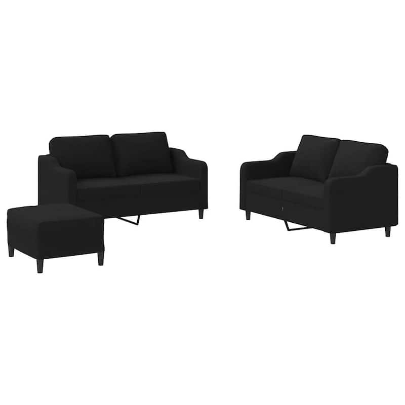 vidaXL Sofa Set Black Fabric (100% polyester), metal, textilene, plywood - 62.2 x 62.2 x 31.5 in