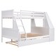 preview thumbnail 14 of 28, Modern Twin Over Full Bunk Bed With Trundle And Built-in Desk,Three Storage Drawers And Shelf for Bedroom