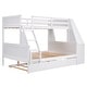 preview thumbnail 16 of 15, Twin over Full Bunk Bed with Trundle and Desk & 3 Drawers, White