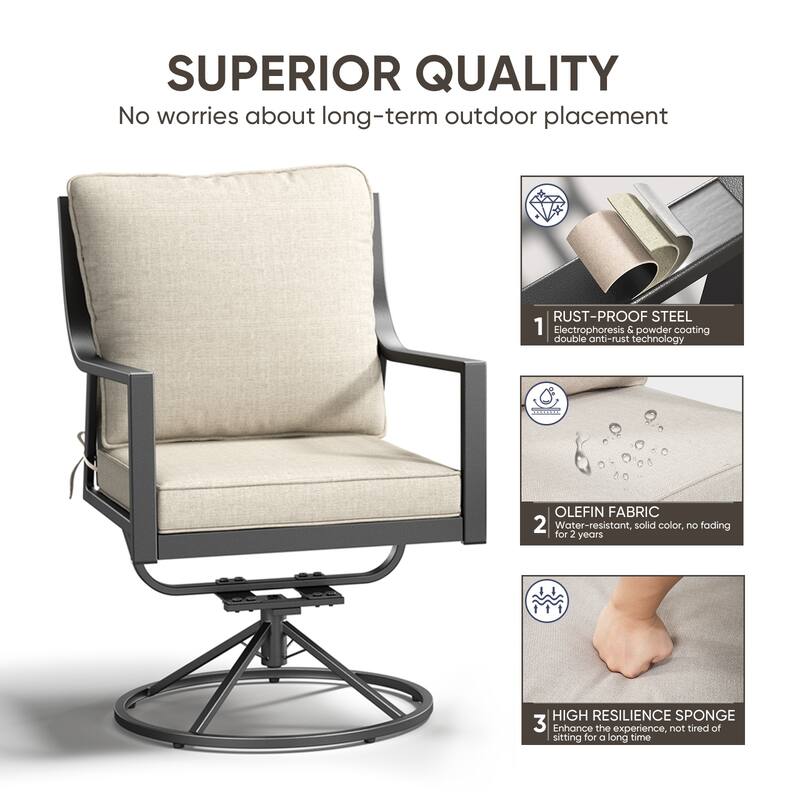 Komodo Metal Frame Dining Chairs with Beige Cushions (4-Pack) - 4-Pack