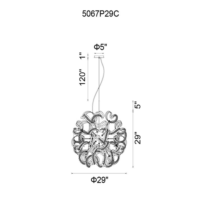Swivel 18 Light Chandelier With Chrome Finish