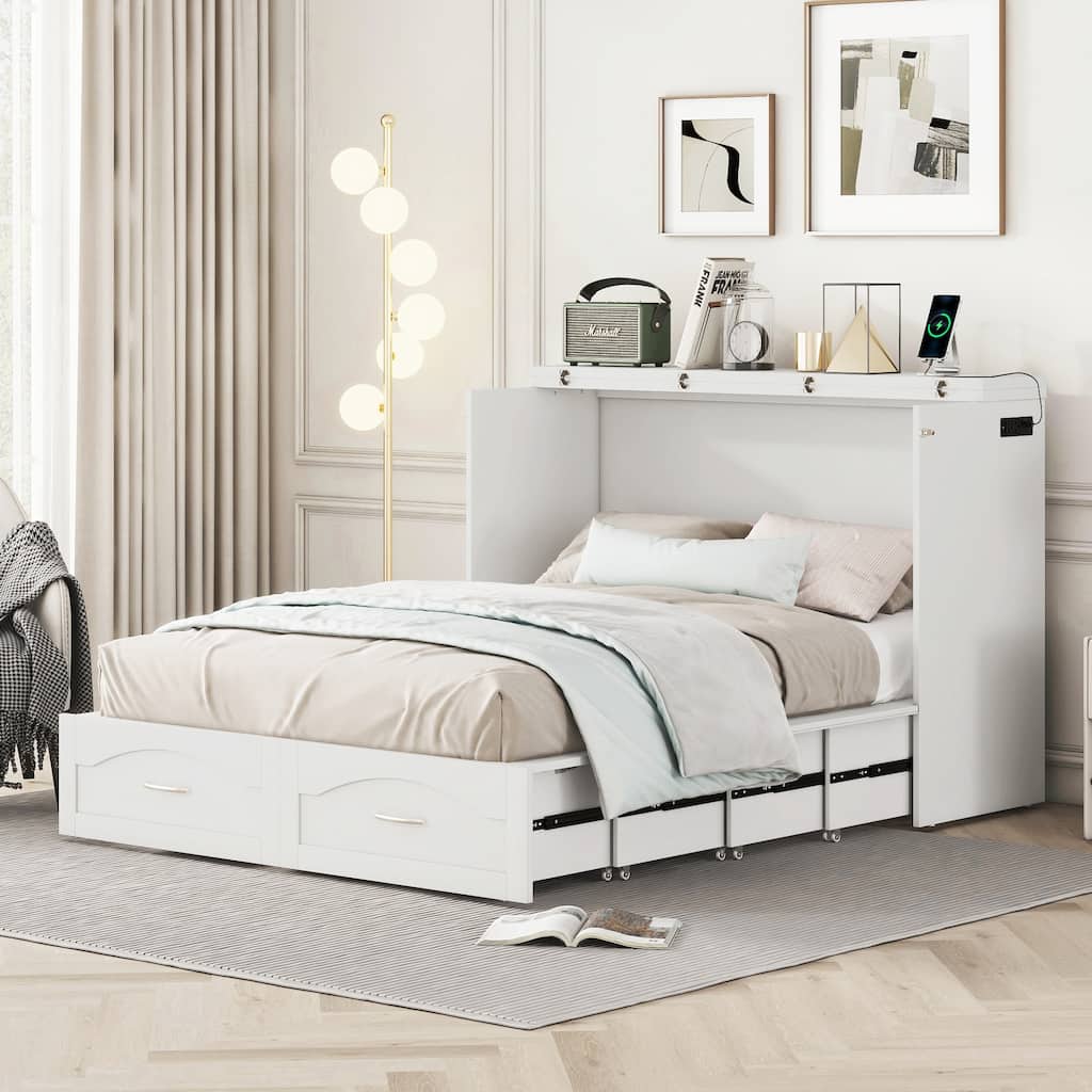 Full Size Murphy Bed Wall Bed with drawer