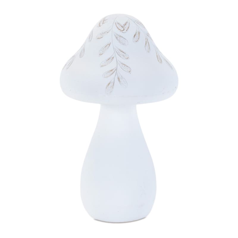 Etched Mushroom Figurine Decorations - 8" - Set of 2