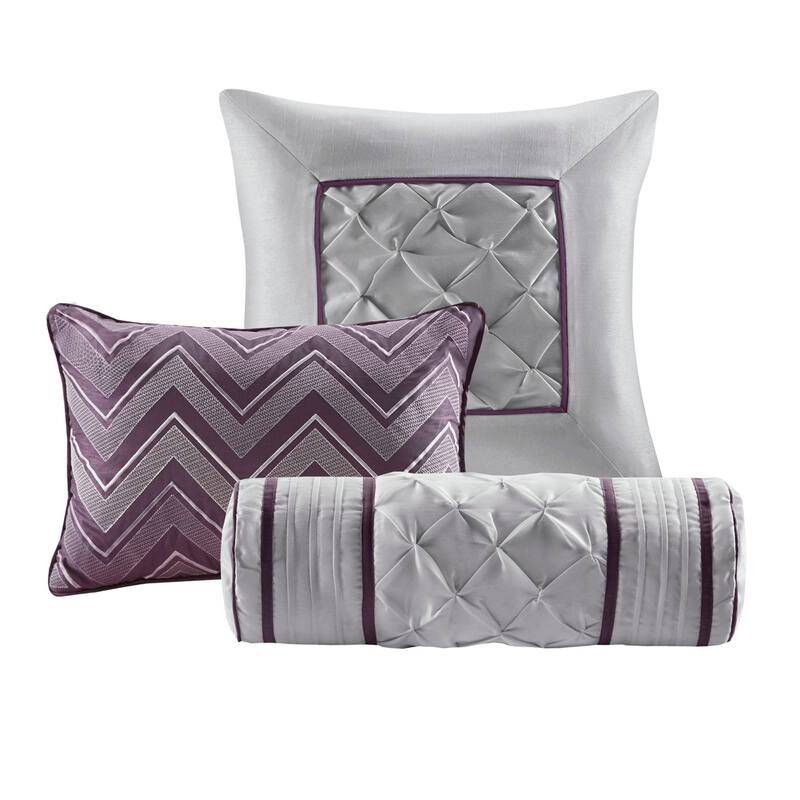 GDF Studio - Laurel 7-Piece Tufted Comforter Set with Decorative Pillows