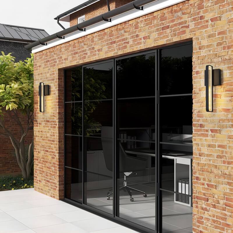 13 in. Modern Black Outdoor Wall Sconce Lighting Waterproof IP54 Integrated LED 3000K Wall Light