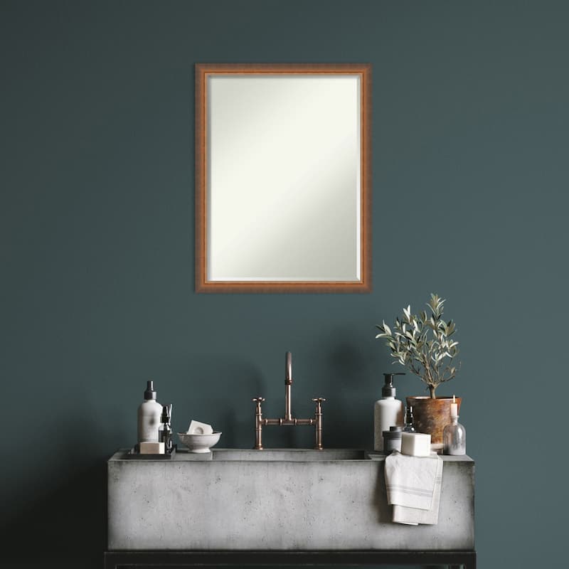 Two Tone Half-Inch-Bevel Wood Framed Wall Mirror - Glass Size 18x24