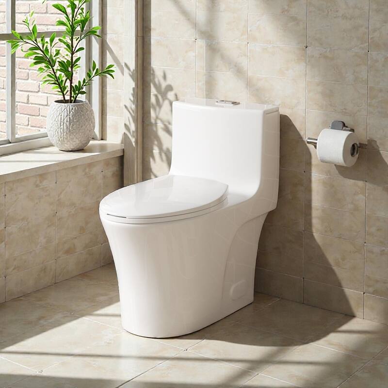 One Piece Elongated Toilet Tornado Flush. ADA Height 17 Inch. Dual Flush 1.1 1.6 GPF. MAP 1000g