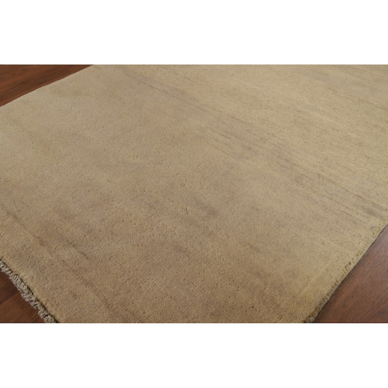 Gabbeh Modern Foyer Rug Handmade Solid Wool Carpet - 2'8"x 4'1"