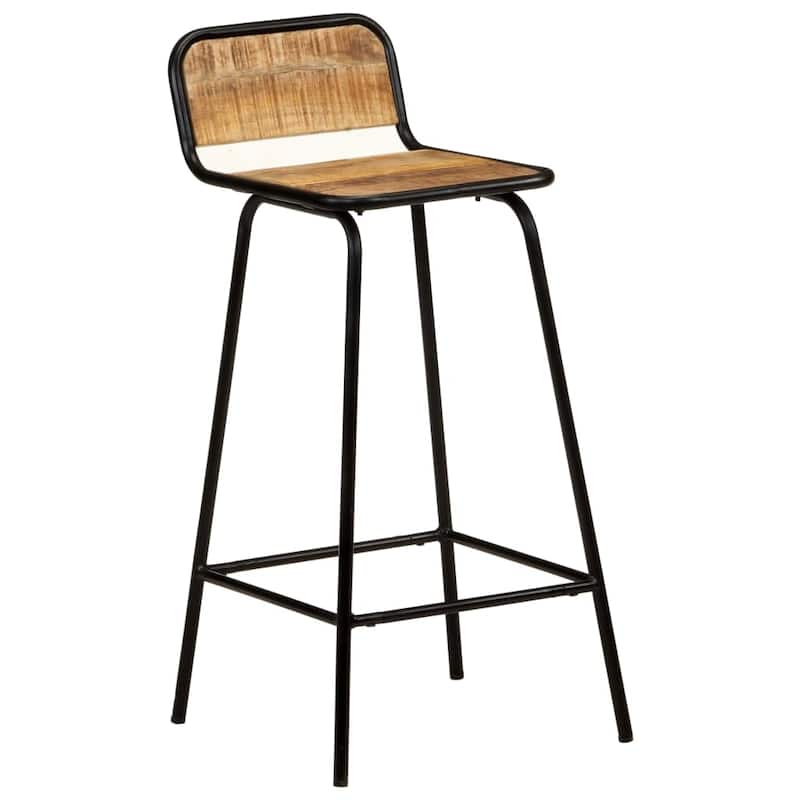 vidaXL Bar Chairs 4 pcs Solid Mango Wood - 17.3" x 17.3" x 33.1"