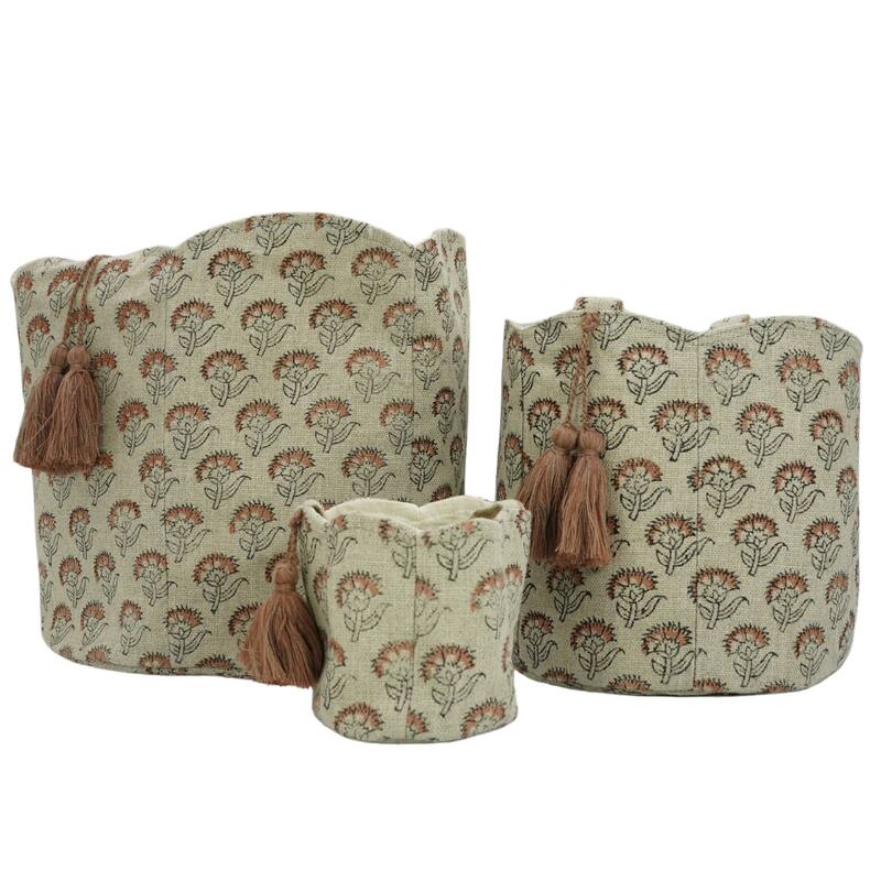 Fabdivine Handmade Floral Room Décor Nursery Storage Basket