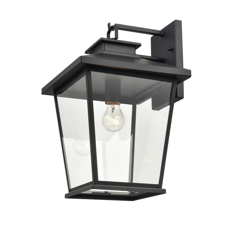 Millennium Lighting Bellmon 1 Light Outdoor Wall Sconce in Powder Coat Black with Clear Glass Shade