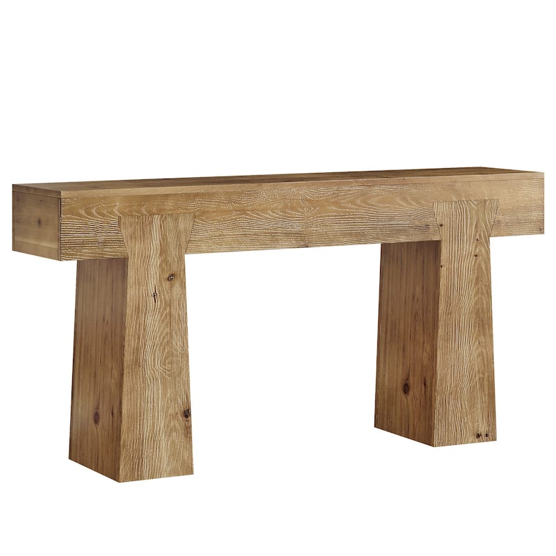 Solid Wood Entryway Console Table, Sofa Behind Table, Living Room Hallway Foyer Accent Table