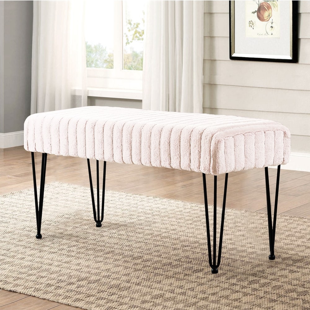 Serenta SuperMink Fauxfur Ottoman Bench