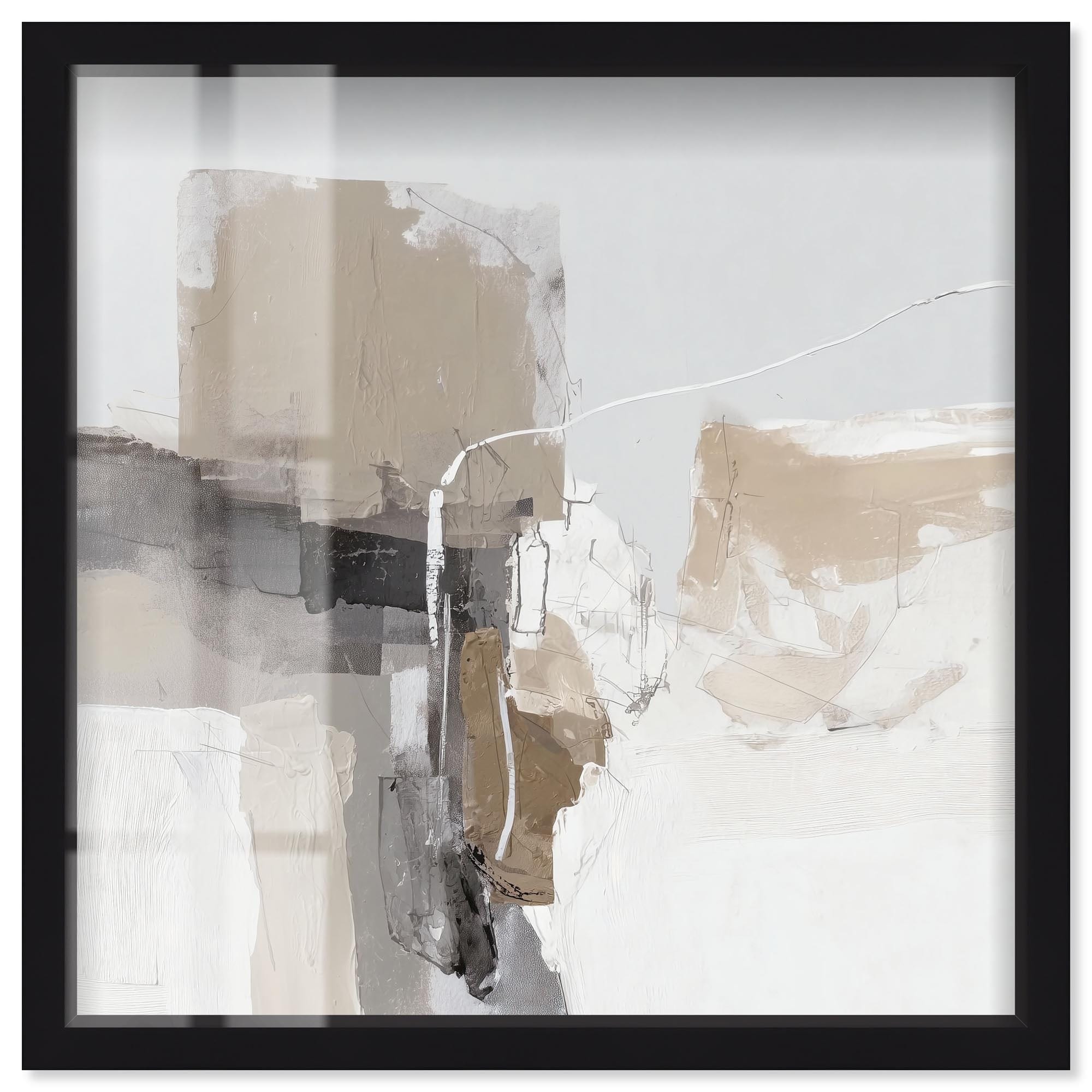 Linear Impressions I Minimalist Wall Art Shadowbox Print by Art Remedy