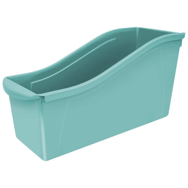 Storex Large Book Bin, Teal, Pack of 6