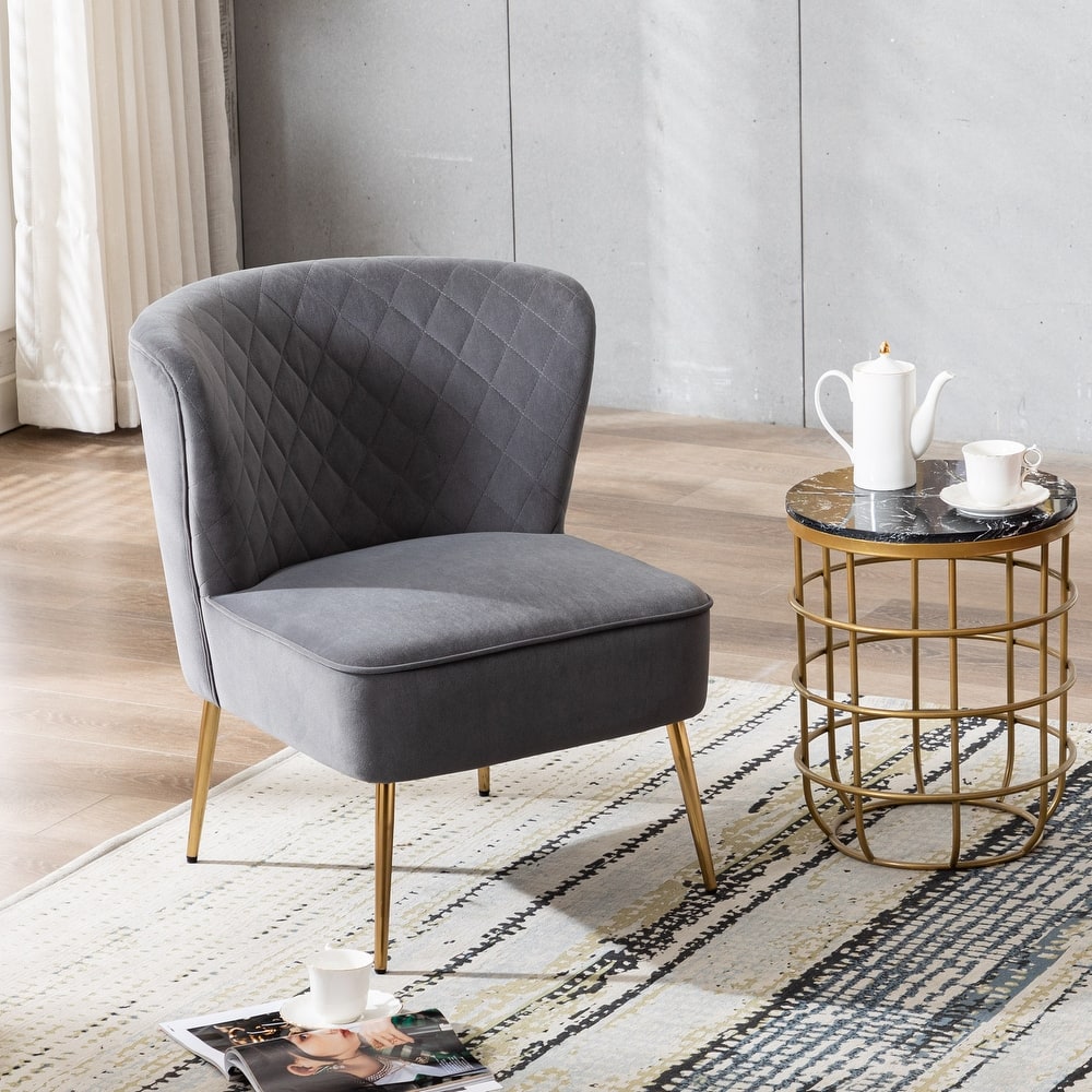 Vintage 25" Width Tufted Sofa Slipper Leisure Chair with Button