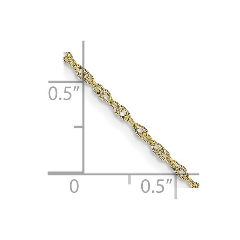 Curata 10k Yellow Gold 1.35mm Carded Cable Rope Chain Necklace (Spring-ring) Options: 16 18 20 24
