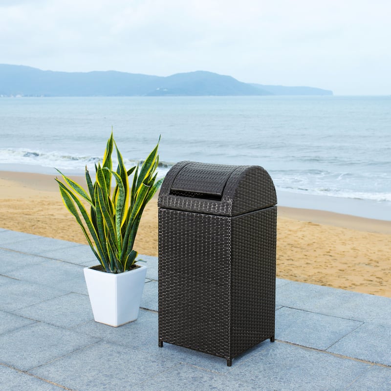 SAFAVIEH Outdoor Mazeli Trash Bin (Fully Assembled)