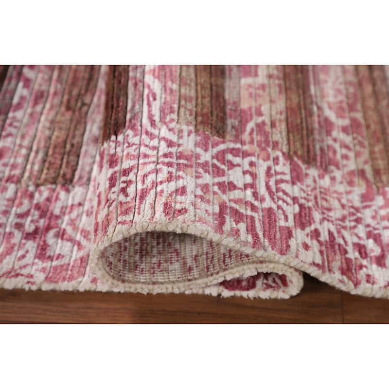 Striped Abstract Oriental Accent Rug Handmade Wool Carpet - 2'8"x 4'9"