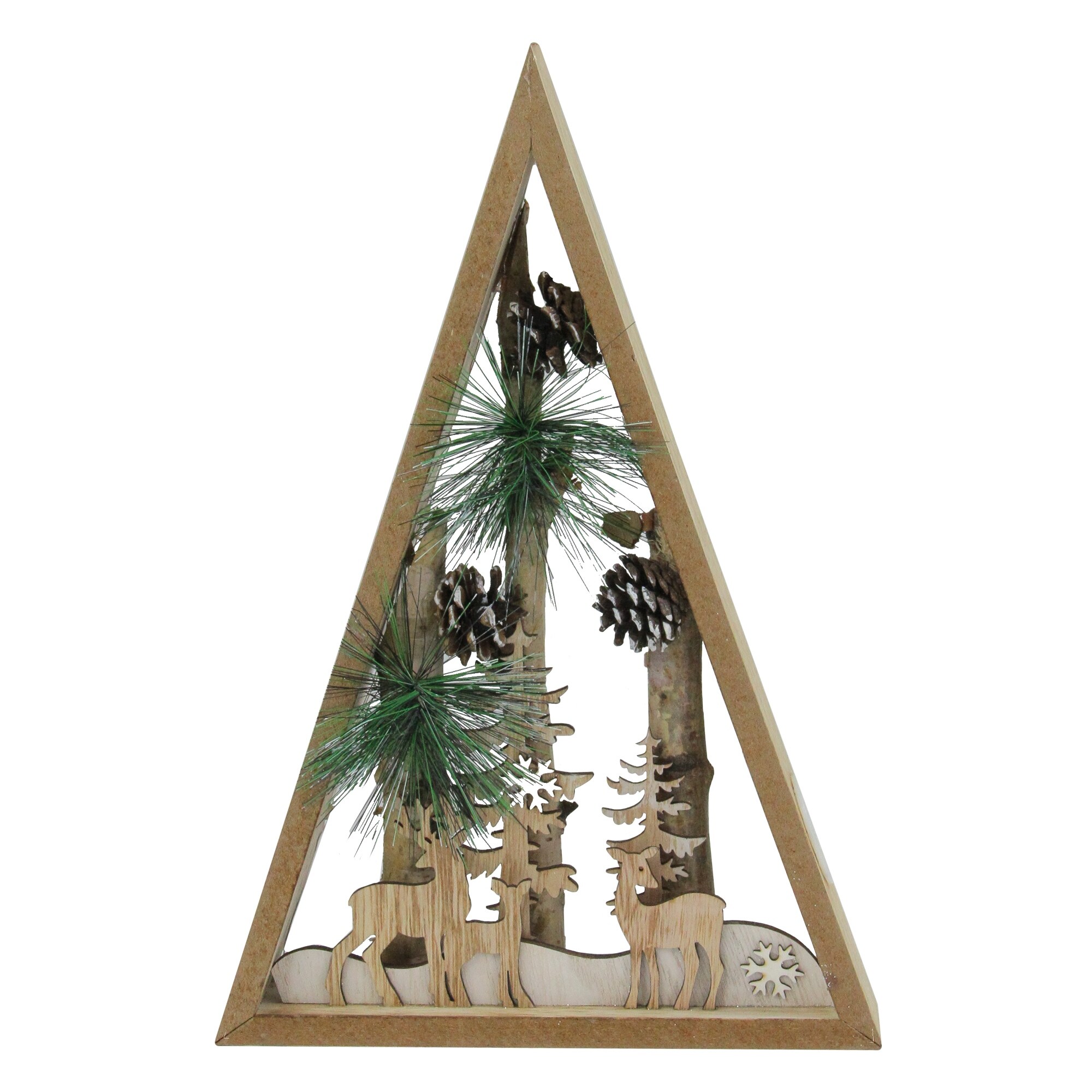 Shop 11 75 Led Lighted Framed Woodland Deer With Winter Scene