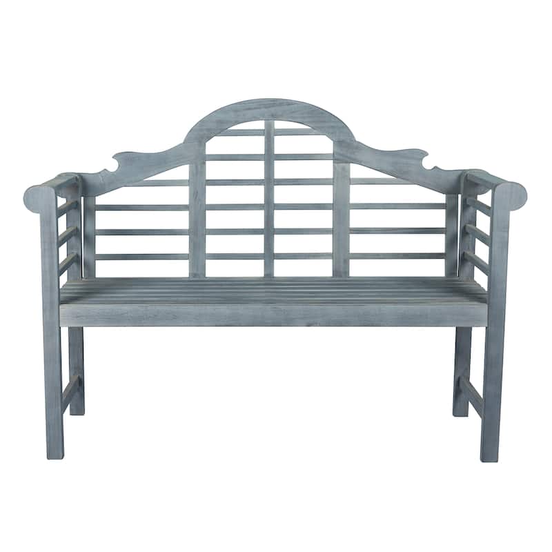 Apollo 51.2" 3-Seat Arched 600-Lbs Support Acacia Wood Outdoor Garden Patio Bench, by JONATHAN Y - Gray