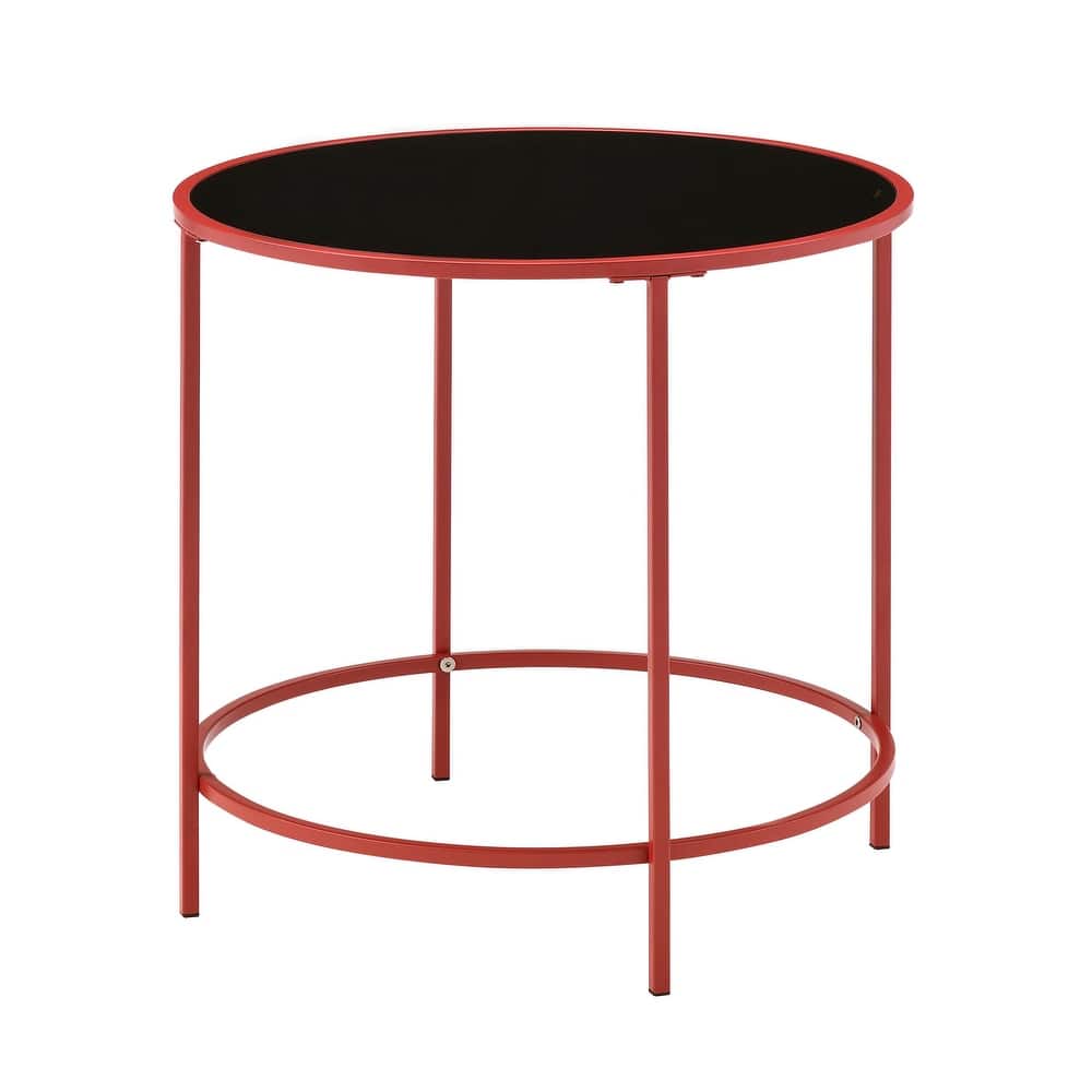 Llewellyn Contemporary 22-inch Glass Top Side Table by Furniture of America