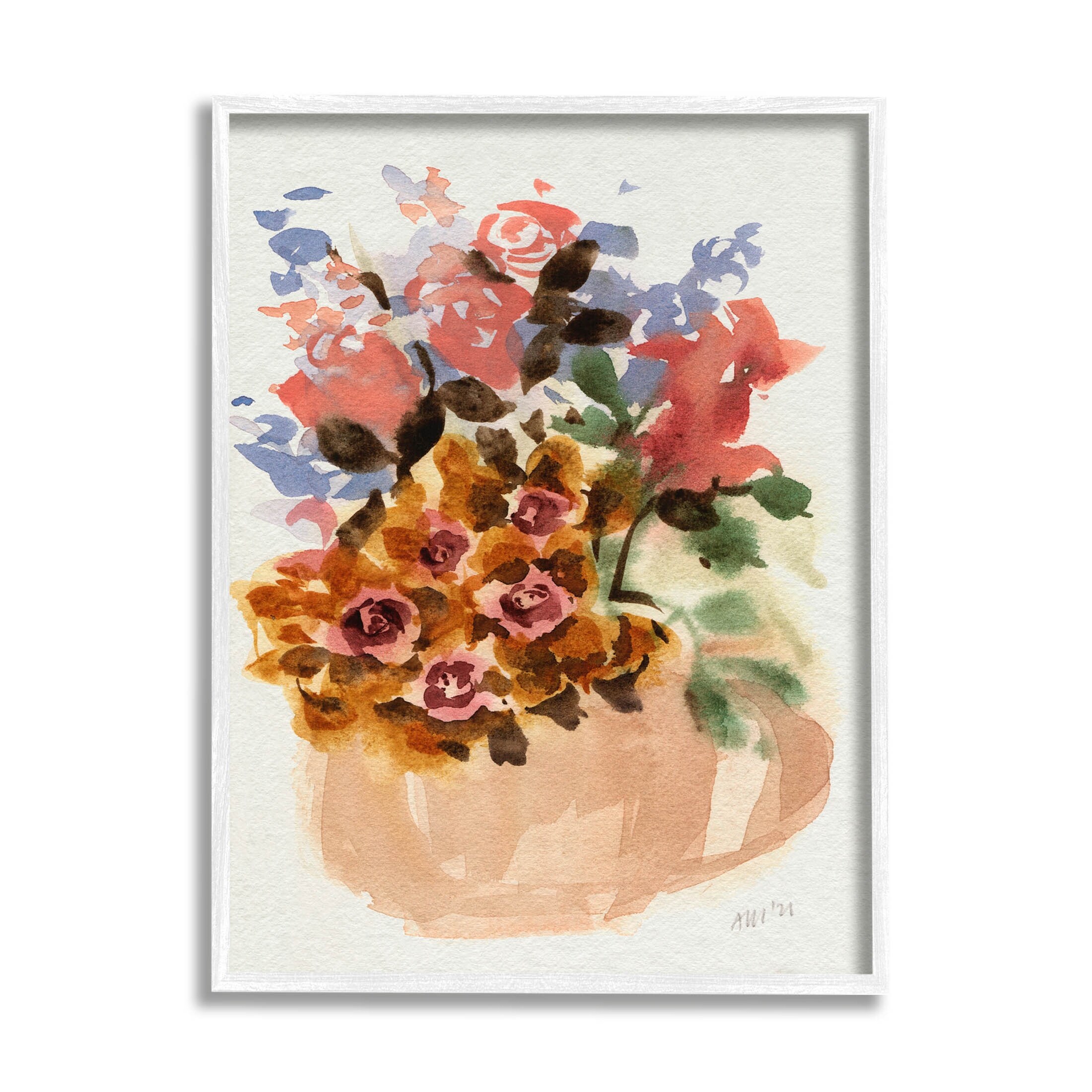 Stupell Abstract Flower Bouquet Shapes Framed Giclee Art Stupell Abstract Flower Bouquet Shapes Framed Giclee Art