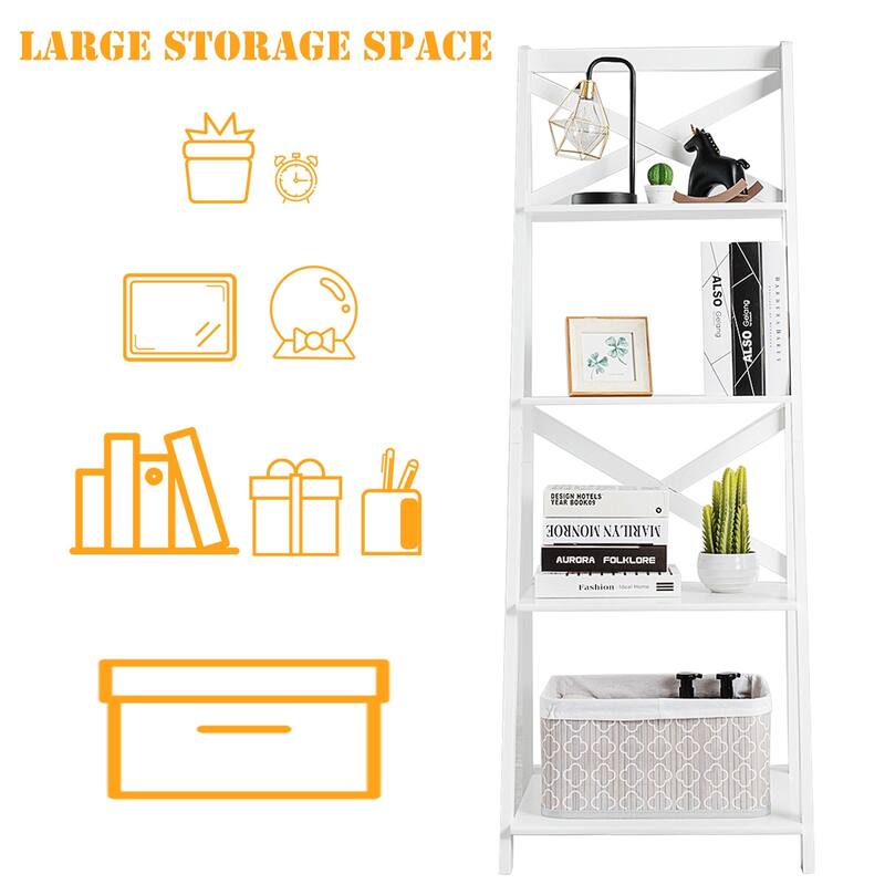 Costway 1PC/2PCS Ladder Shelf 4-Tier Bookshelf Bookcase Storage