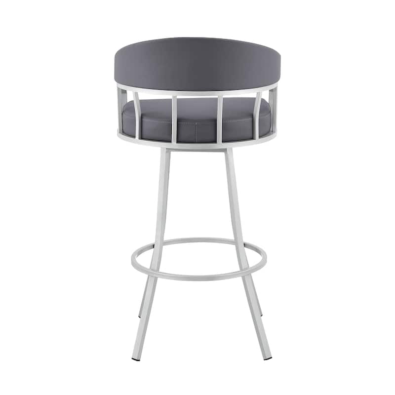 Valerie Modern Swivel Bar Stool, Upholstered Counter Height Chair with Metal Frame
