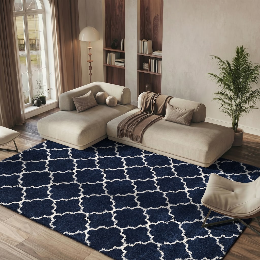SAFAVIEH Hudson Shag Jeryl Glam Trellis 2-inch Area Rug