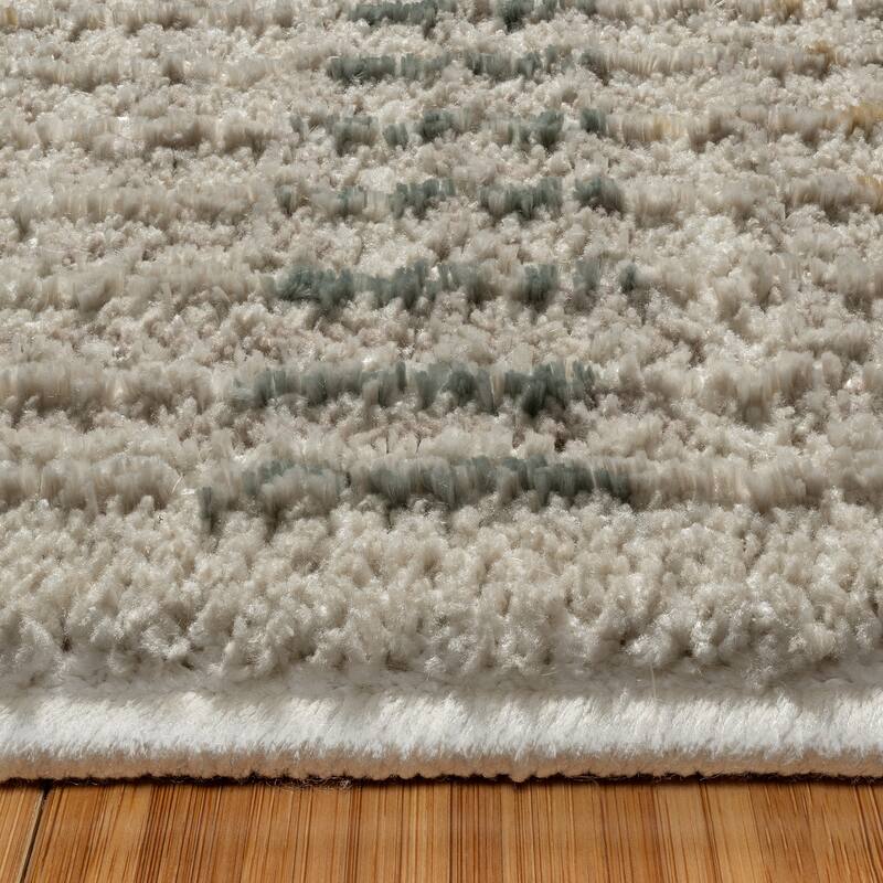 Gertmenian Trevi Polyester High-Low Plush Neutral Modern Abstract Indoor Area Rug Collection