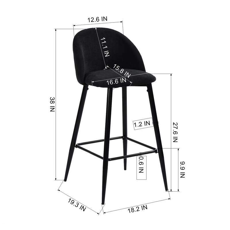 Upholstered Bar Stools Set of 2