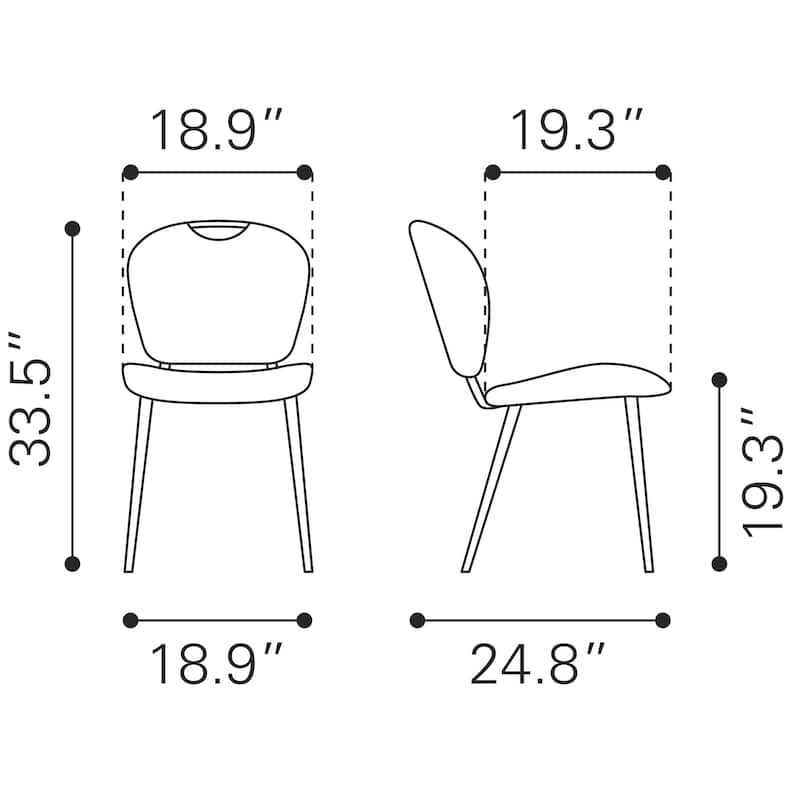 Terrence Dining Chair (Set of 2) - Product 1 (in) : 18.9" W x 24.8" D x 33.5" H