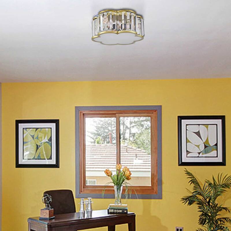 Tripoli Gold Flush Mount Ceiling Light Crystal Ceiling Light Fixture