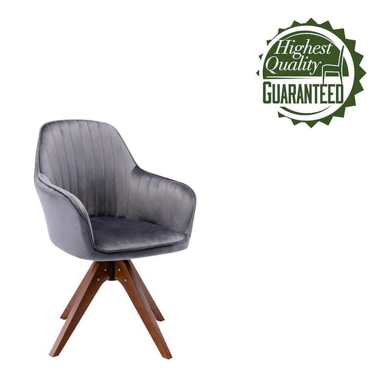 Porthos Home Oana Velvet/ Beechwood Swivel Dining Chair
