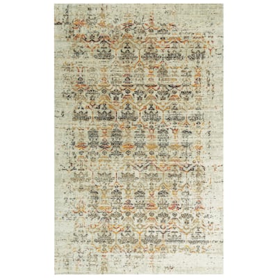 Alora Decor Infinity Beige, Brown, and Apricot Medallion Wool Rug