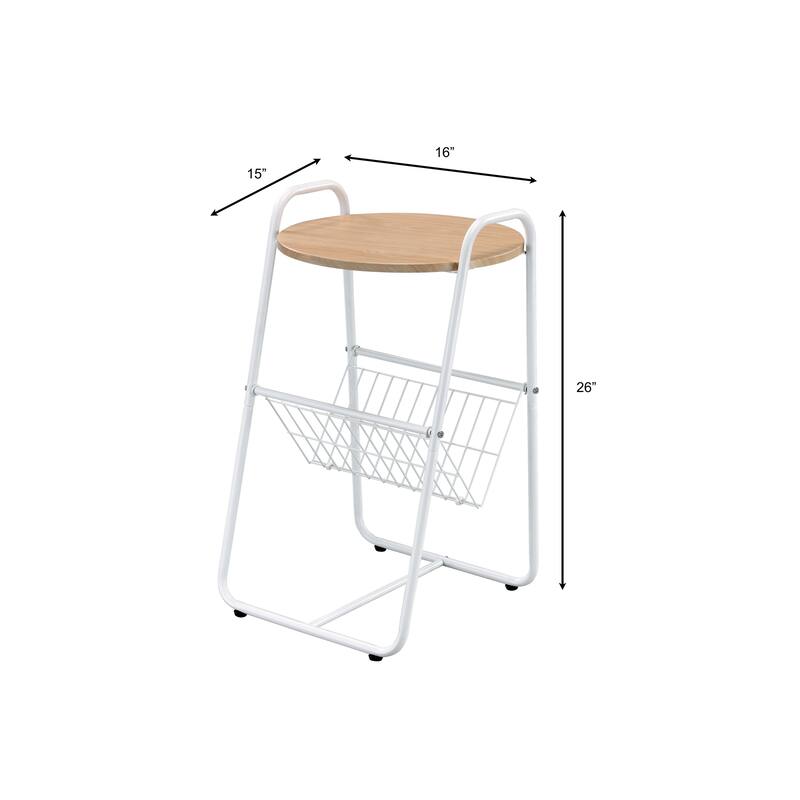 Proman Products Coto Small Magazine Side Round End Table