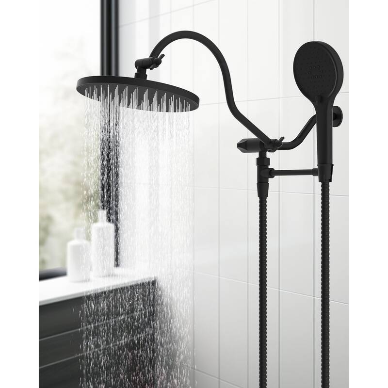 Self-cleaning 10" High Pressure Rainfall Shower head with Hand Spray