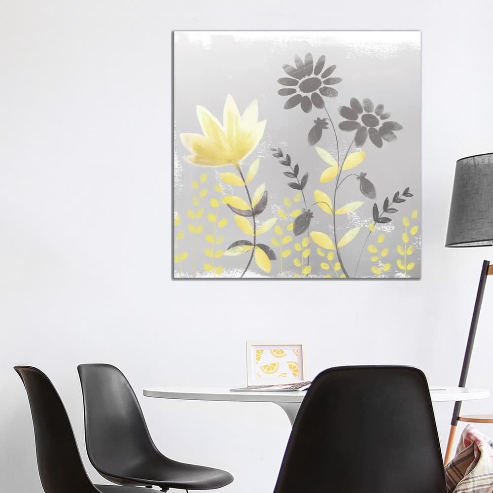 iCanvas "Soft Nature Yellow & Grey I" by Northern Lights Canvas Print