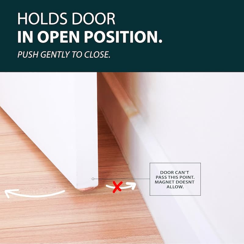 Mega Handles Invisible Magnetic Door Stop 1.7 Inch | Heavy Duty Zinc Door Knob and Wall Protection