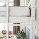 preview thumbnail 4 of 10, White Full Wood High Loft Bed with Desk & Guardrails
