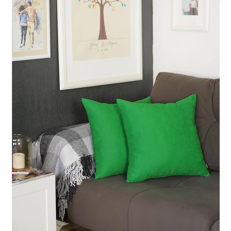 Honey Set of 2 Decorative Throw Pillow Cover Solid Color Square 22" in