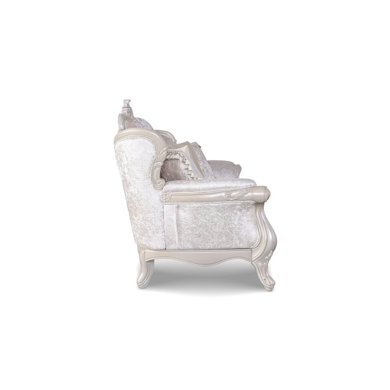 Furniture of America Clarissa Traditional 3-Seater Sofa with Button Tufted Back and Accent Pillow
