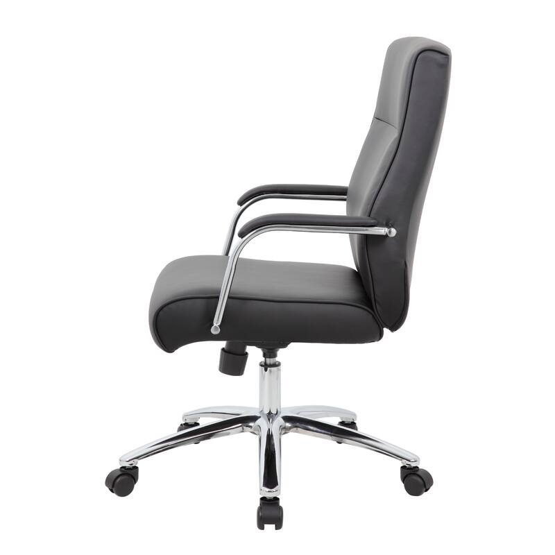 Megh Rolling Executive Conference Chair, Black Vinyl, Spring Tilt