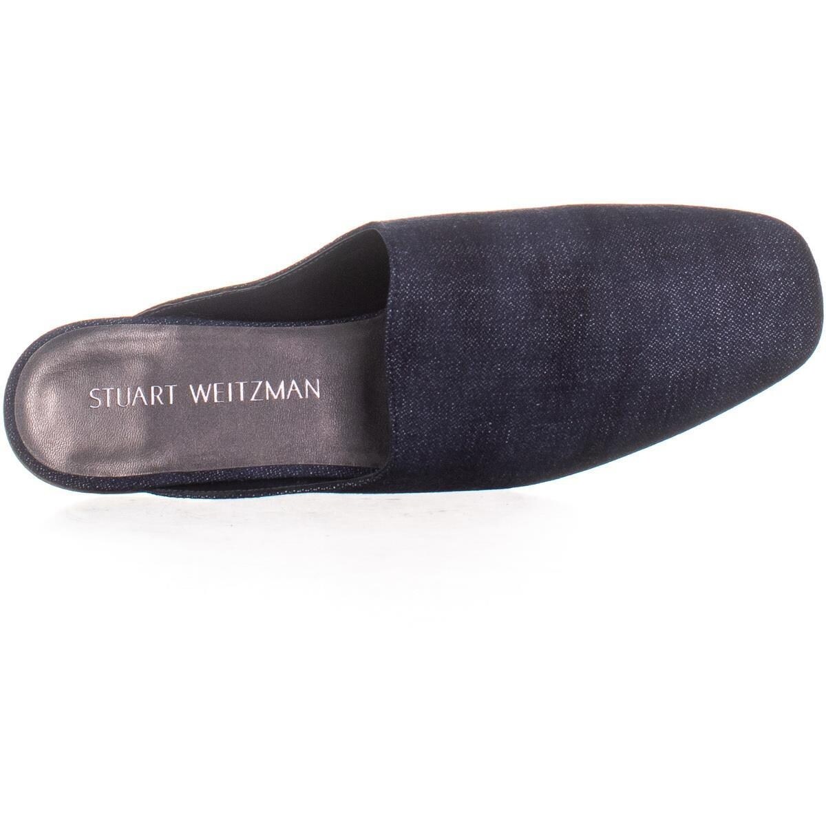 navy flat mules