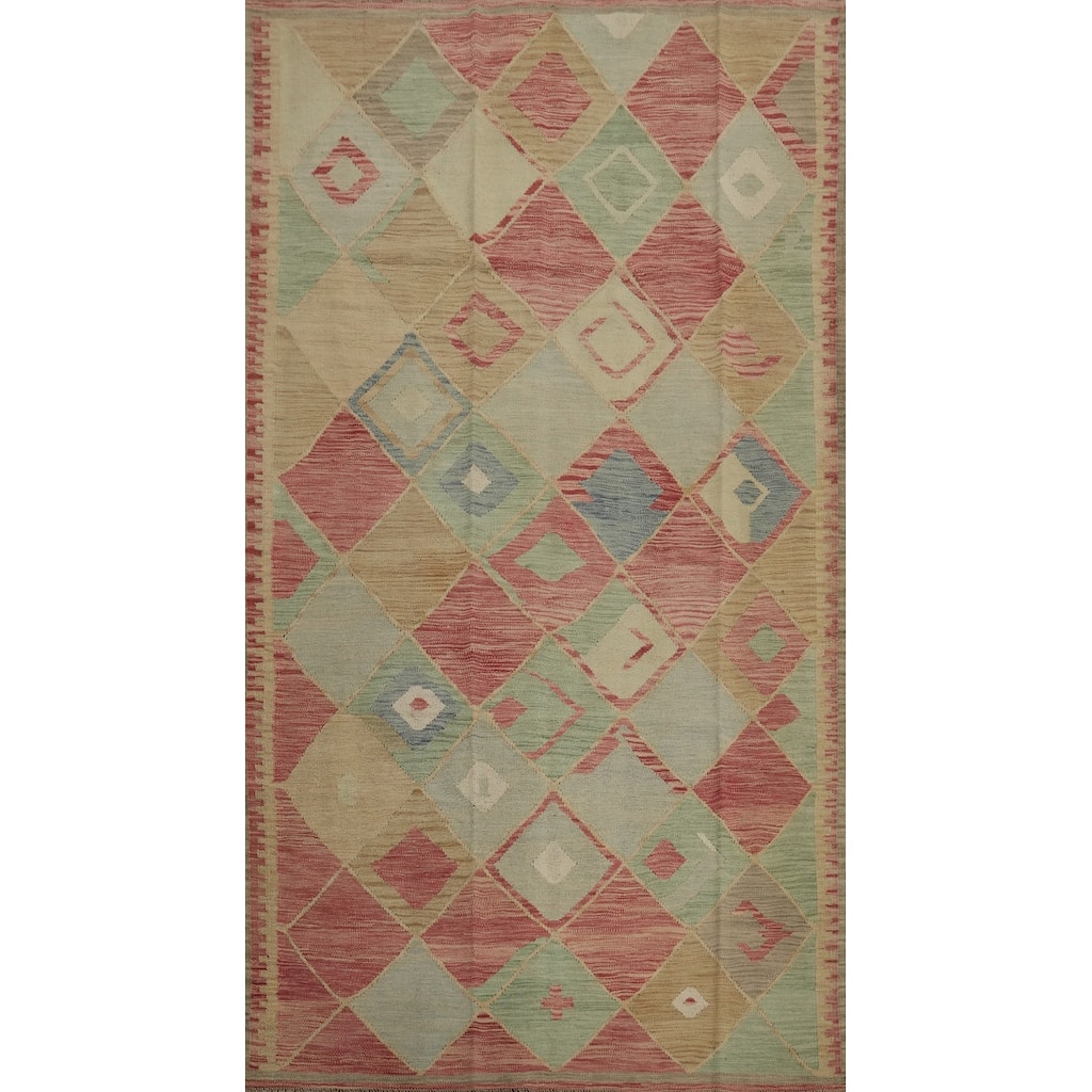 Hand Woven Southwestern Wool Multi-Colored Geometric Area Rug - 7' 11'' X 4' 9''